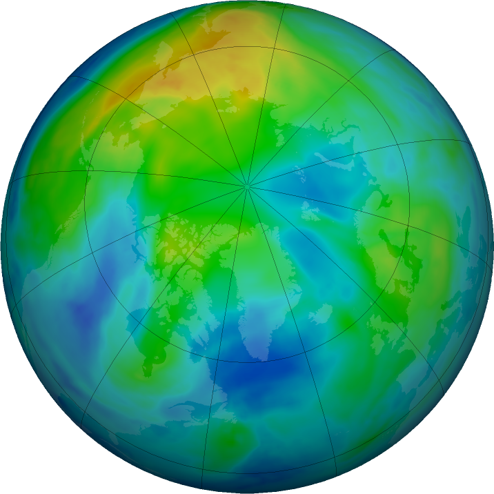 Arctic ozone map for 03 November 2016